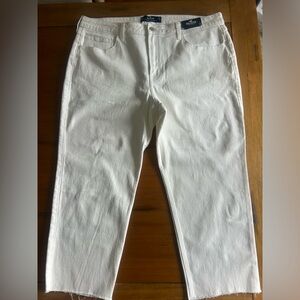 Women’s ultra high rise vintage straight white denim jeans